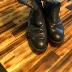 Ariat Black Leather Classic Western Pull-On Boots